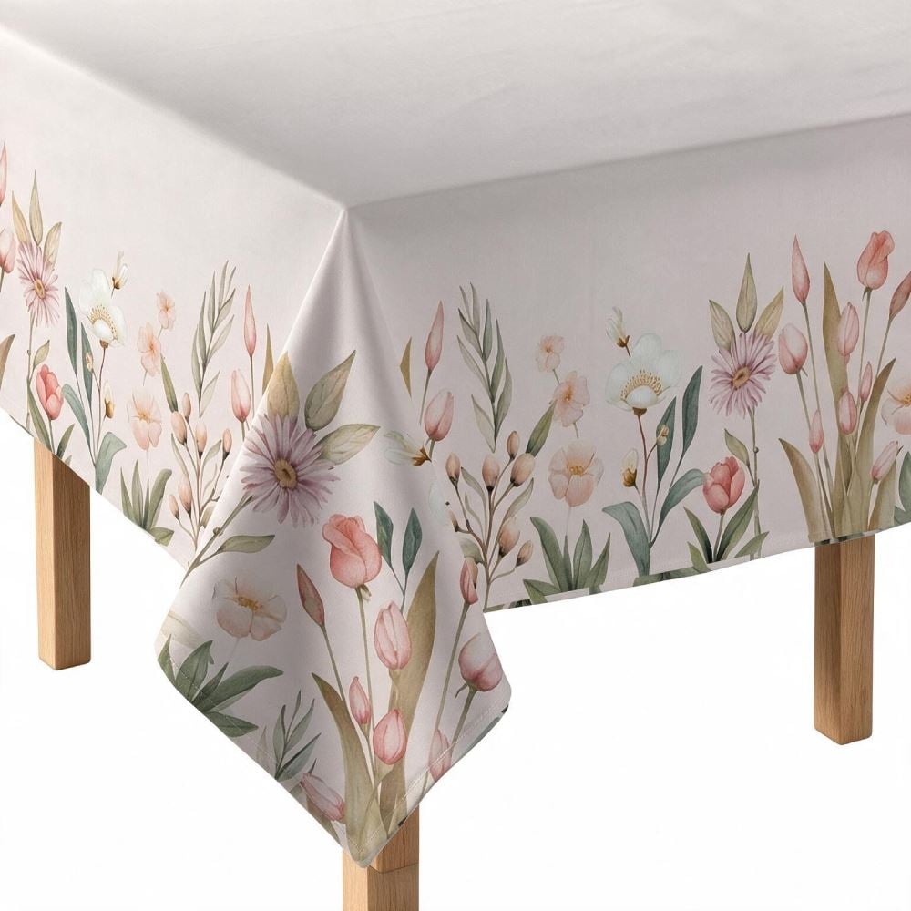 Toalha de Mesa 1,60 X 2,70 m Clean Döhler - Flores Salmão