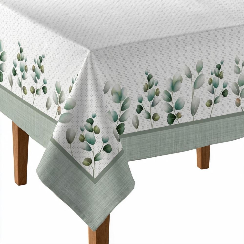 Toalha de Mesa 1,60 X 2,70 m Clean Döhler - Folhas Verdes
