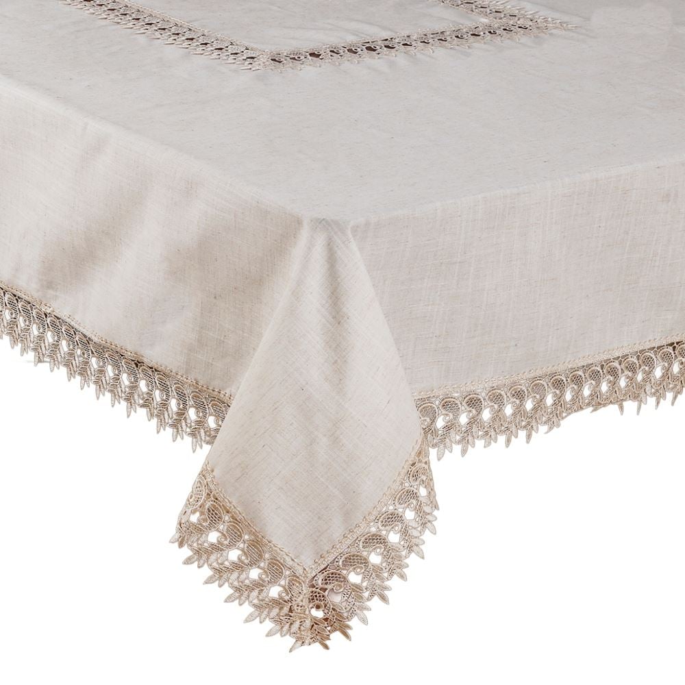 Toalha de Mesa 1,60X2,50 m Renda Guipir Havan Casa - Veneza Naturale