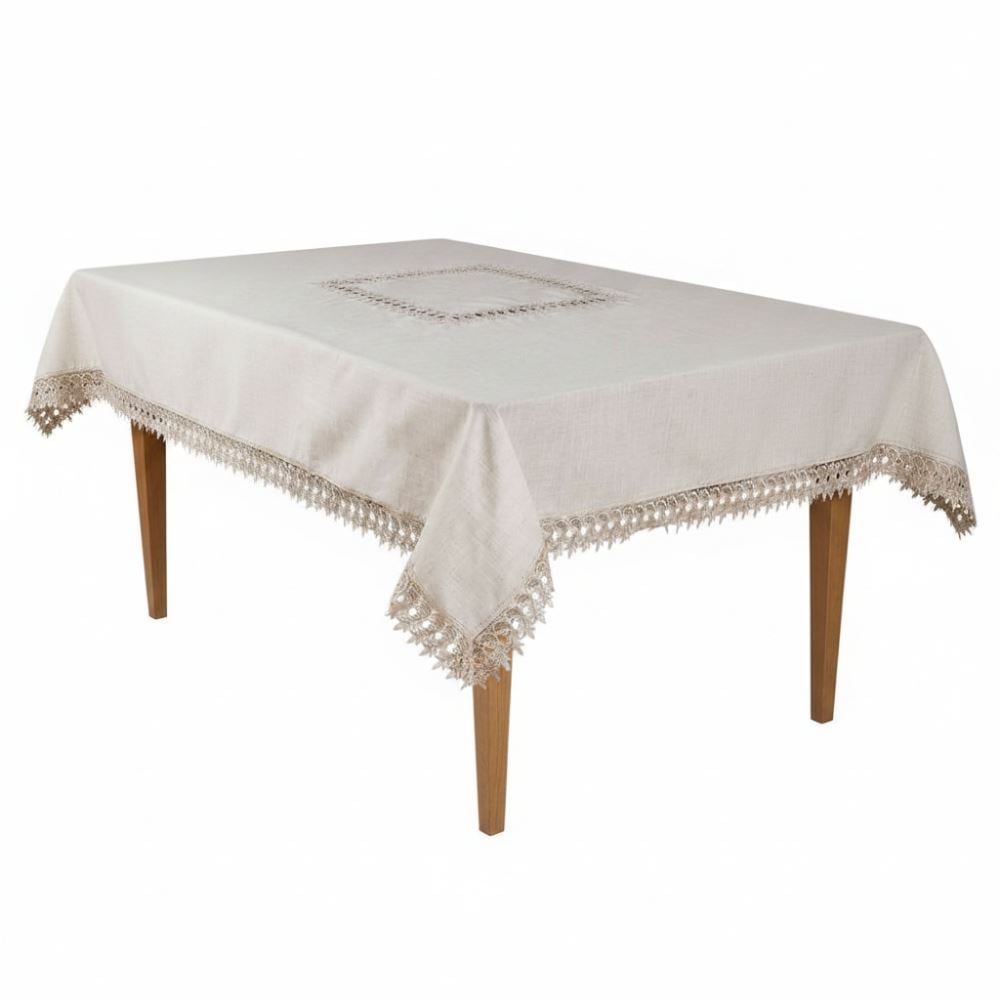 Toalha de Mesa 1,60M X 2,50M Renda Guipir Havan Casa - Veneza Naturale