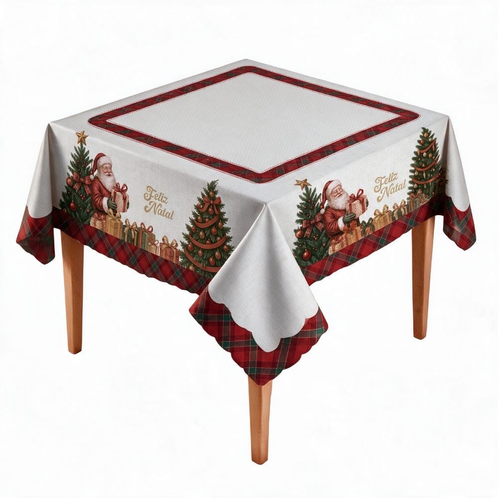 Toalha de Mesa Quadrada Natal Encantado 1,40X1,40M Havan Casa - Noel