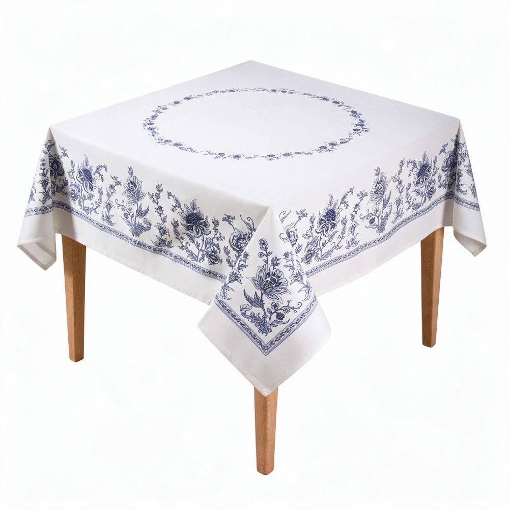Toalha de Mesa Quadrada 1,40X1,40M Clean Döhler - Chintz Azul Novo