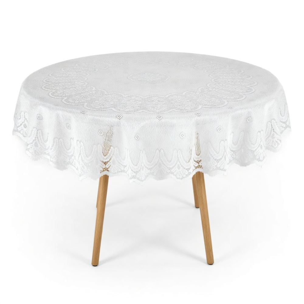 Toalha de Mesa Redonda 1,60M Arabesco Havan - Branco