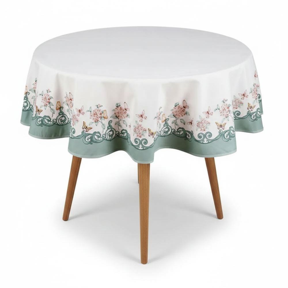Toalha de Mesa Redonda Clean Dohler - Borboletas
