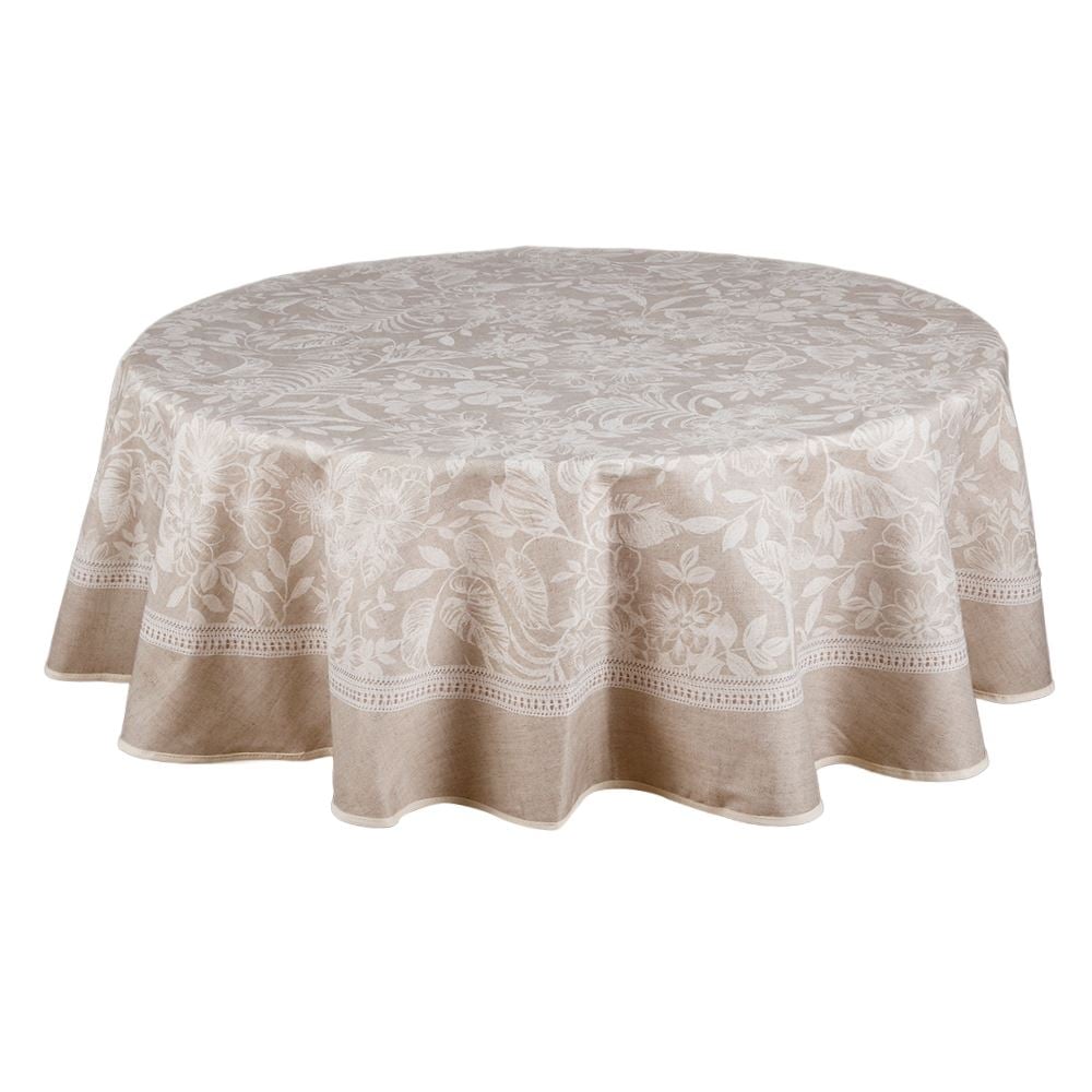 Toalha de Mesa Redonda Clean Renova Dohler - Alana Bege