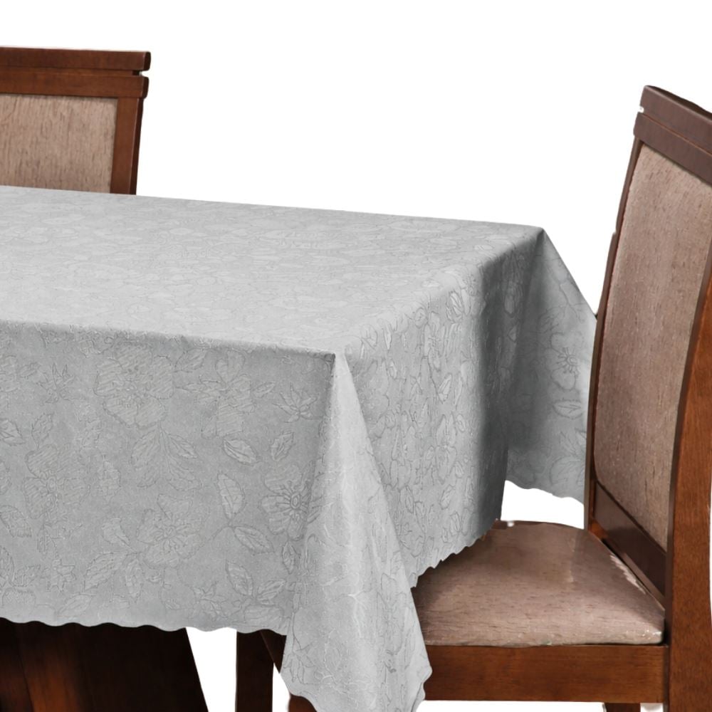 Toalha de Mesa Térmica 1,38X1,38 m Salehtex - PRATA JACQUARD