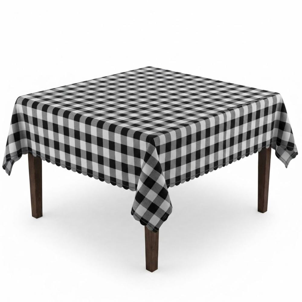 Toalha de Mesa Térmica 1,38X1,38 m Salehtex - Xadrez Preto