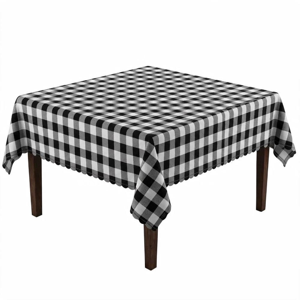 Toalha de Mesa Térmica 1,38X1,38 m Salehtex - Xadrez Preto