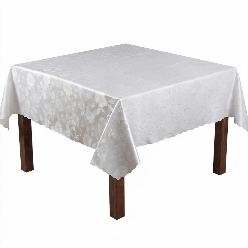 Toalha de Mesa Térmica 1,38X1,38 m Salehtex - Prata Jacquard