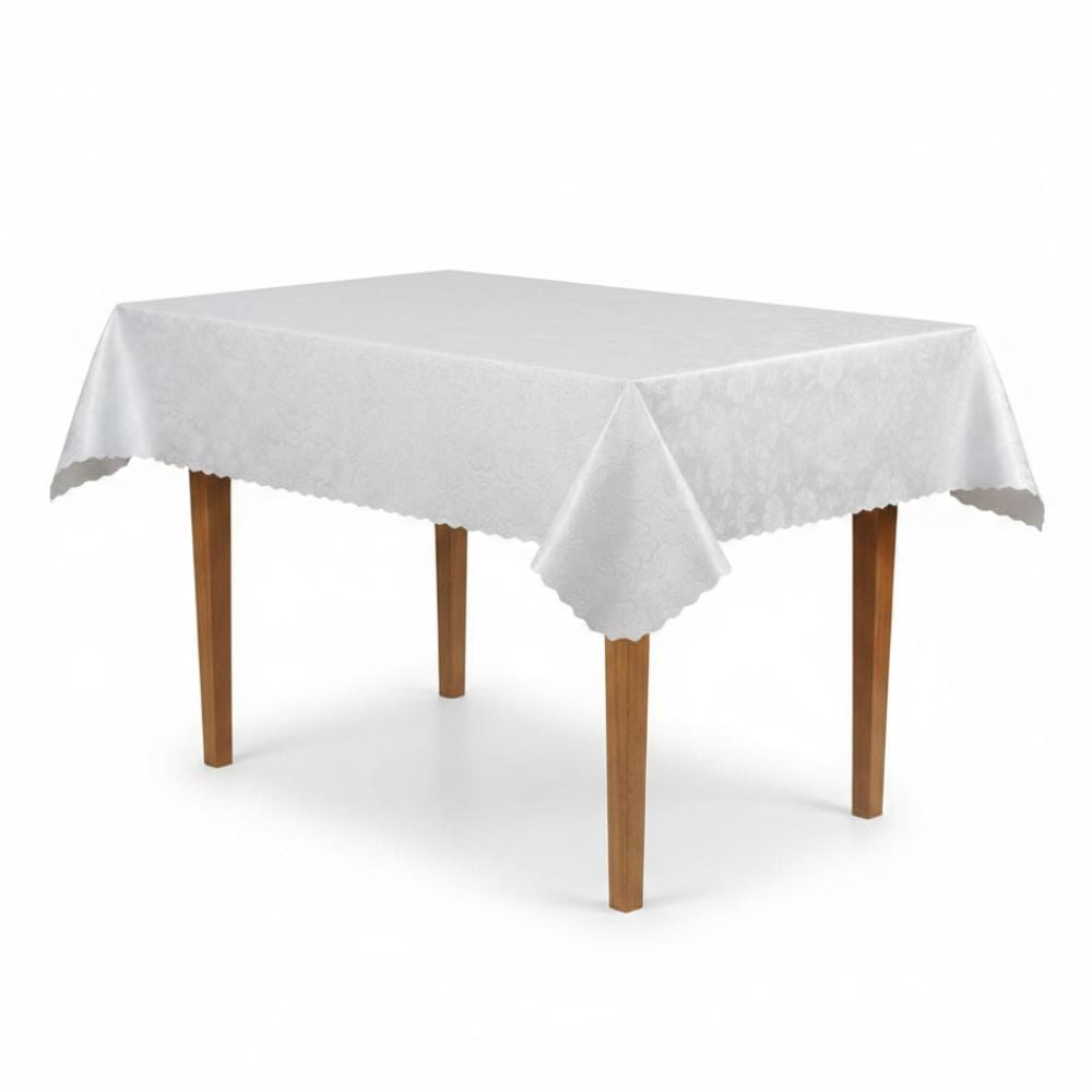 Toalha de Mesa Térmica 1,38M X 2,10M Salehtex - Prata Jacquard