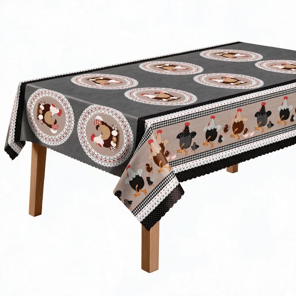 Toalha de Mesa Térmica Retangular 1,38Mx2,10M Salehtex - Happy Chicken