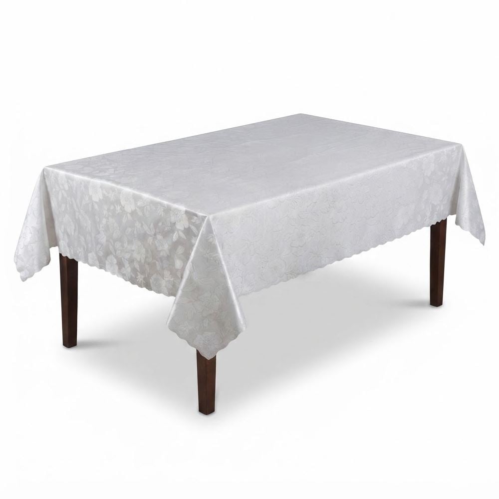 Toalha de Mesa Térmica 1,38X2,50 m Salehtex - Prata Jacquard