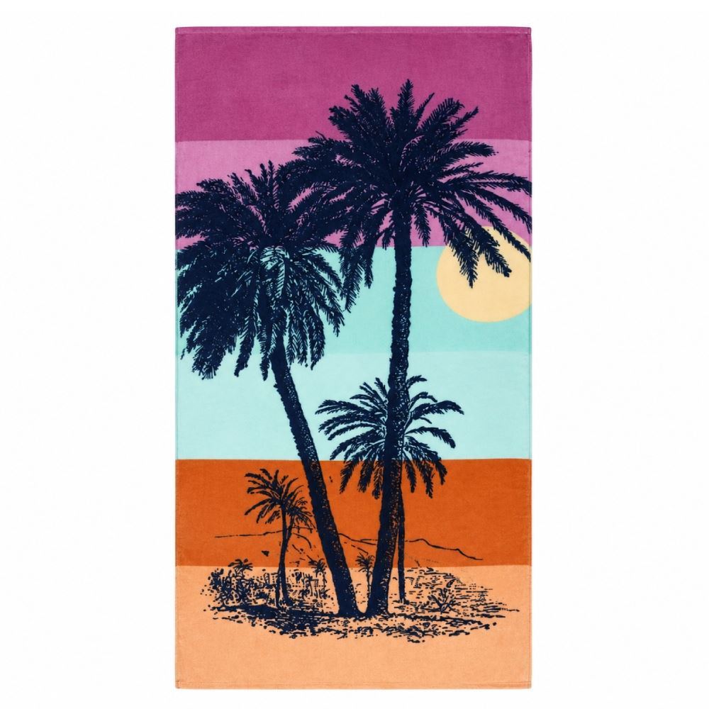 Toalha de Praia Aveludada 100% Algodão Döhler - Coqueiro
