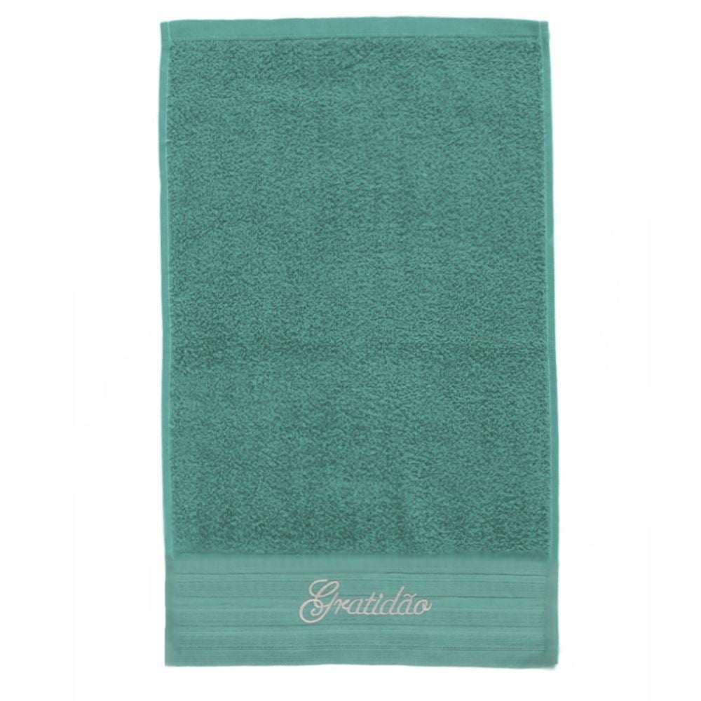 Toalha de Lavabo Bordada Desejos Havan Casa - Verde Gratidão