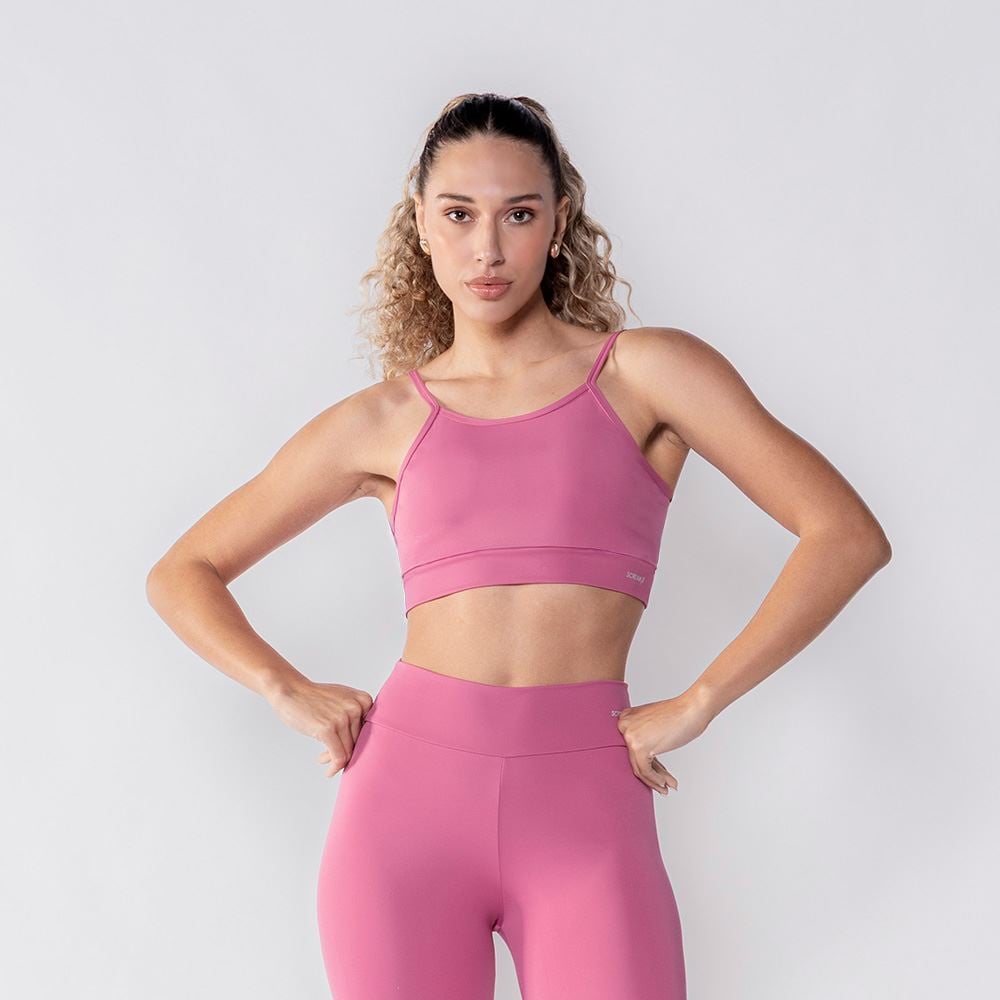 Top Feminino De Alça Com Bojo Removível Scream Rosa