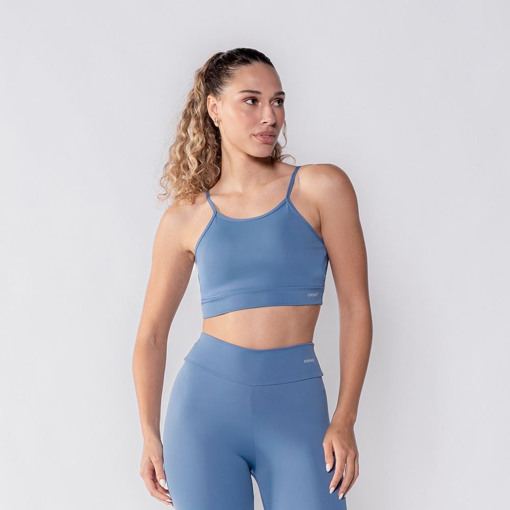 Top Feminino De Alça Com Bojo Removível Scream Azul