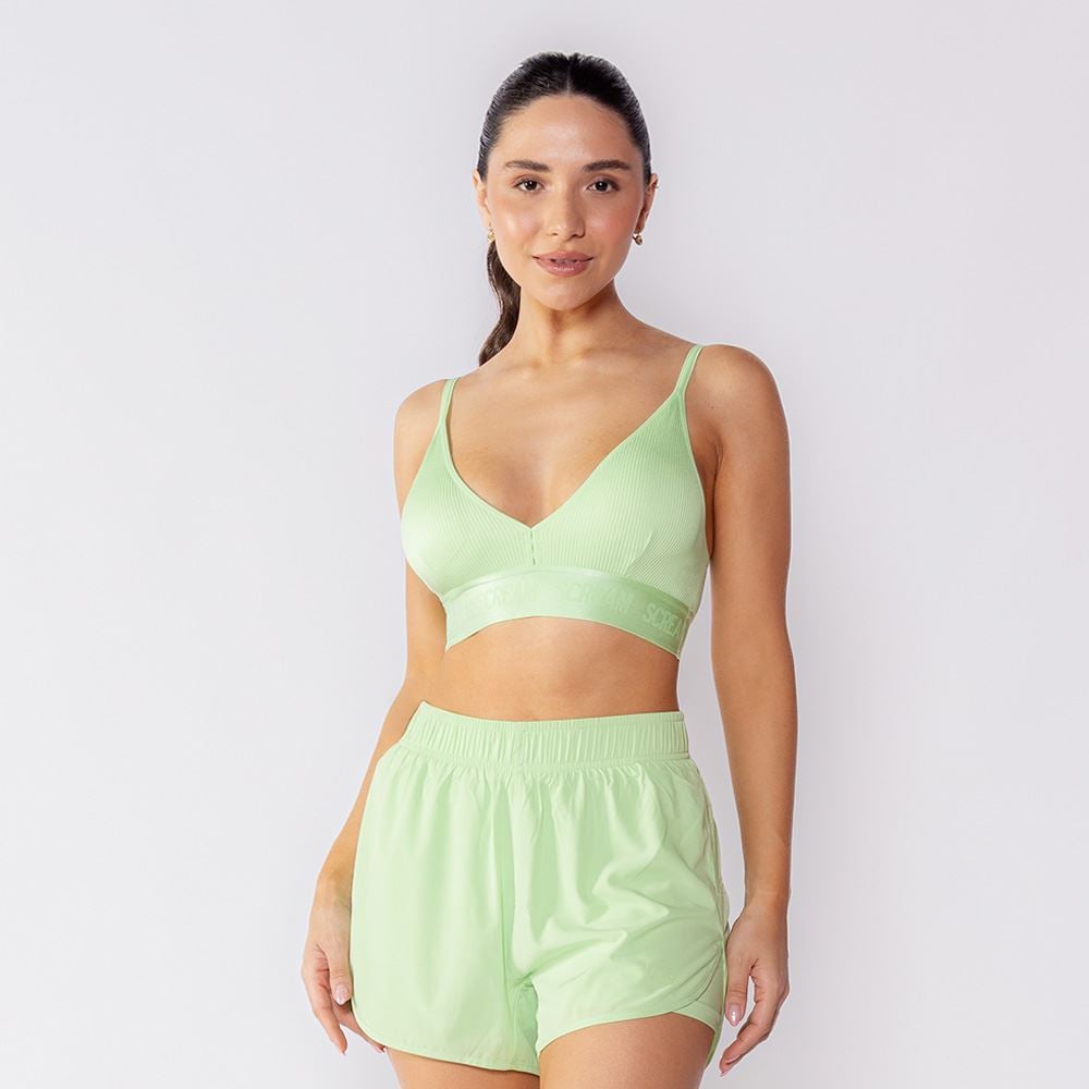 Top Feminino Esportivo Sem Costura Scream Menta