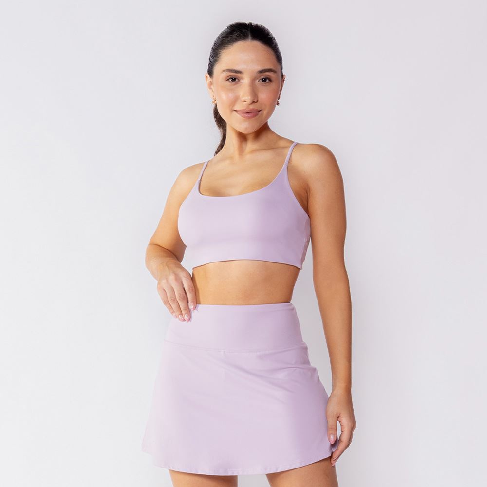 Top Feminino Fitness Alça Fina Scream Lavanda