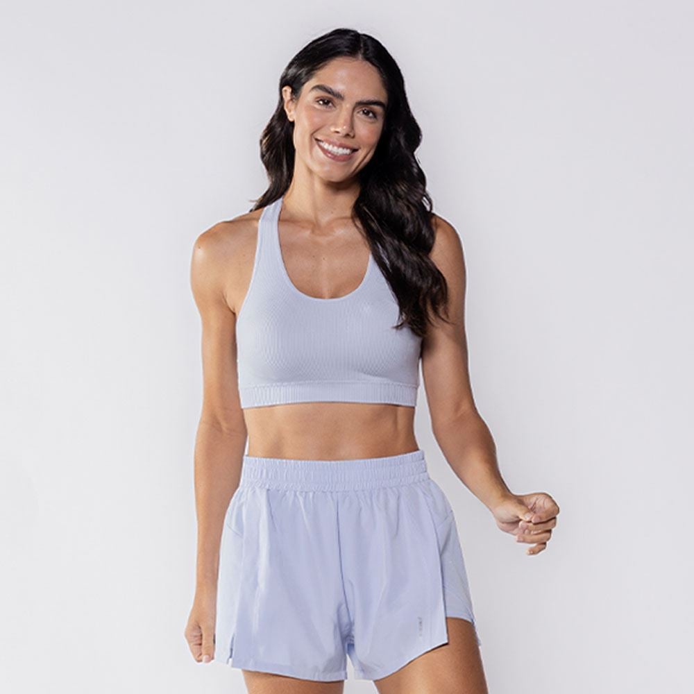 Top Feminino Fitness Sem Costura Scream Azul Claro 15-3915