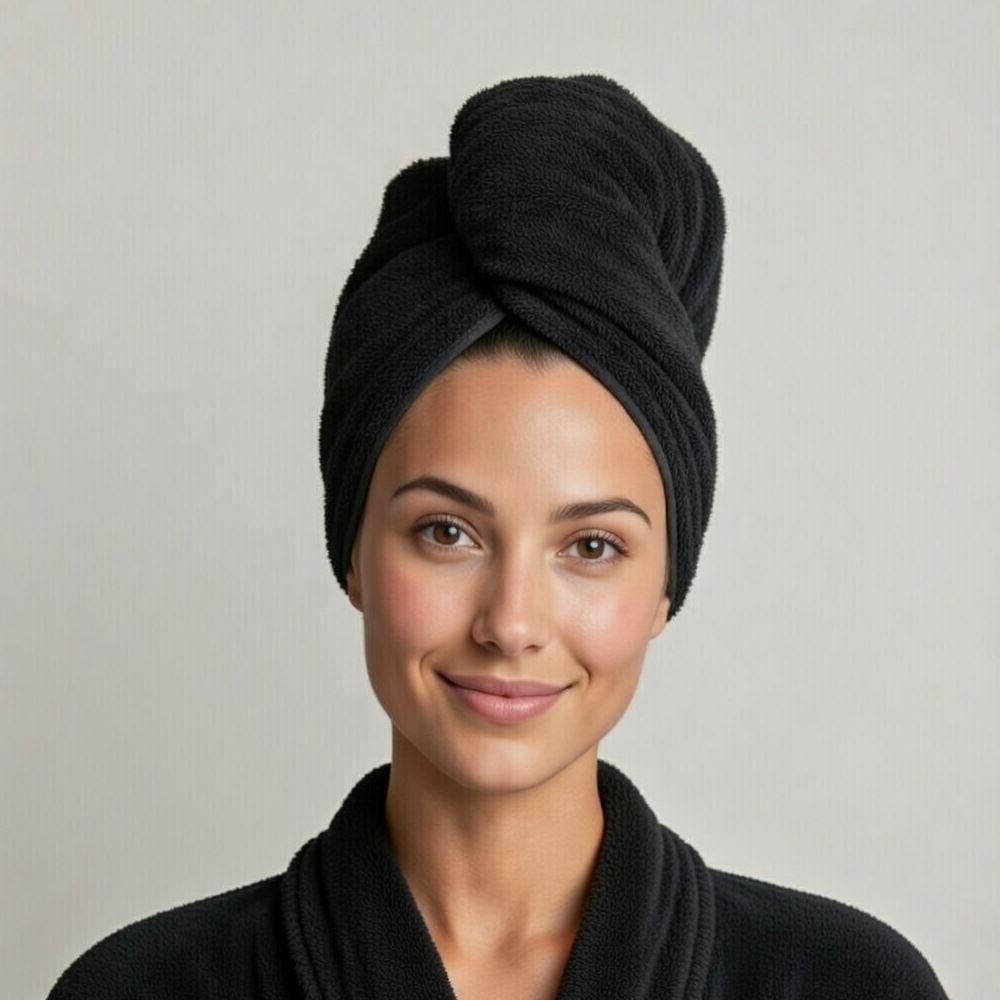 Touca de Banho Felpuda Havan - Preto