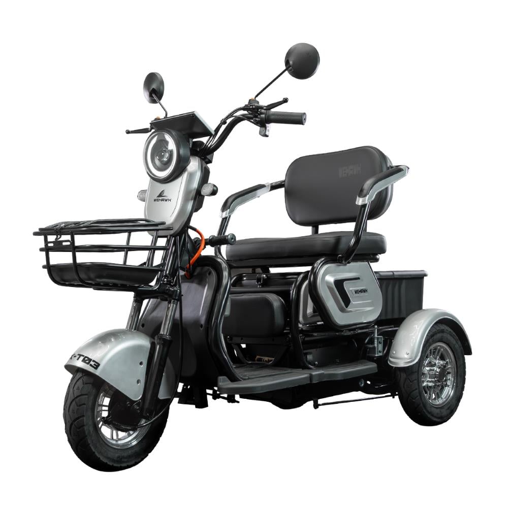 Triciclo Elétrico 3 Lugares Wehawk Wx-T03 800W Bateria 48V 20Ah