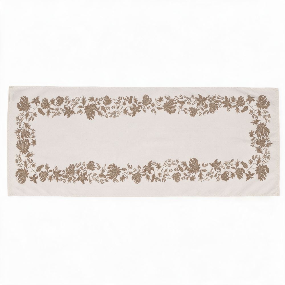 Trilho de Mesa Athenas 45Cm X 1,20M Dohler - Floral Marrom