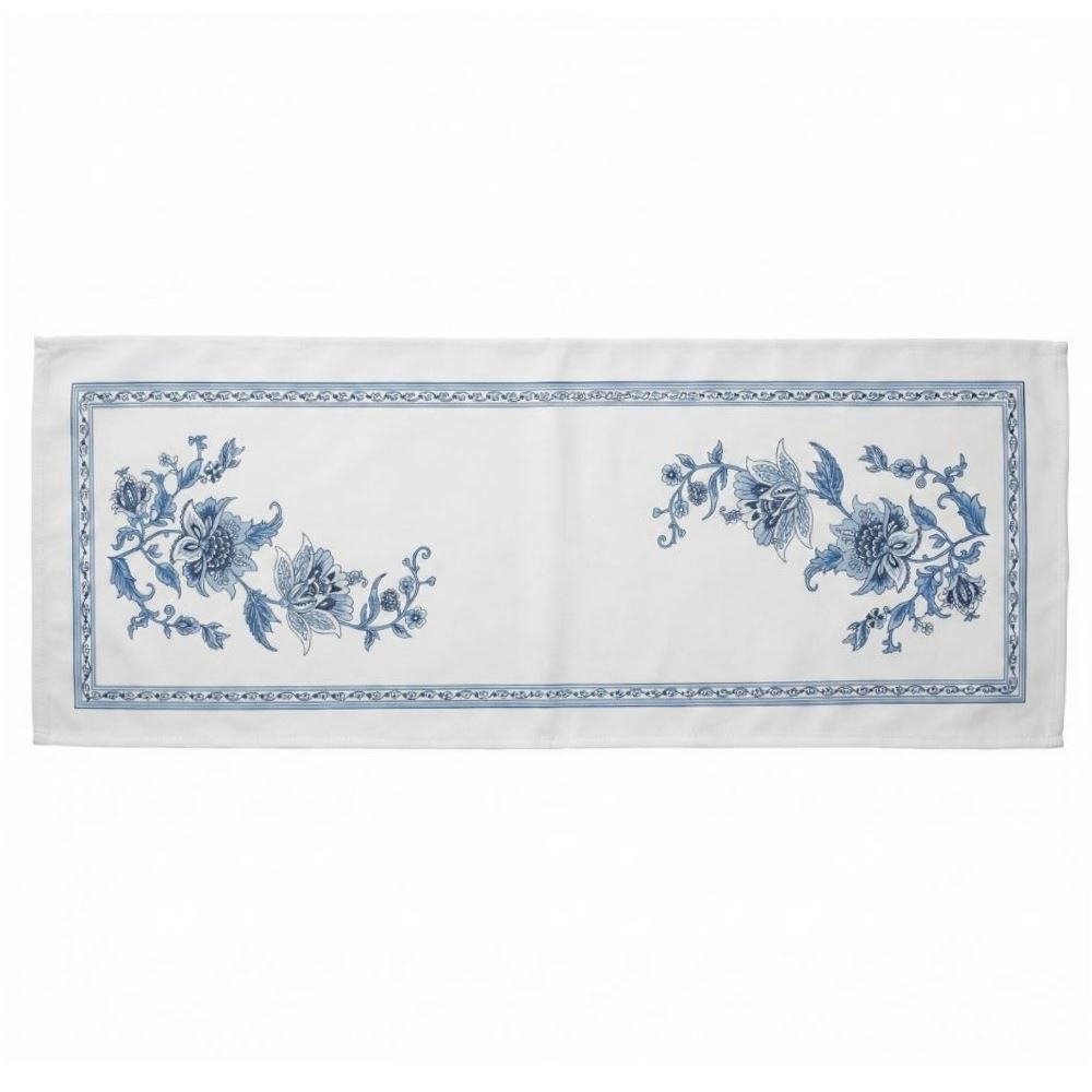 Trilho de Mesa Athenas 45Cm X 1,20M Dohler - Chintz Azul