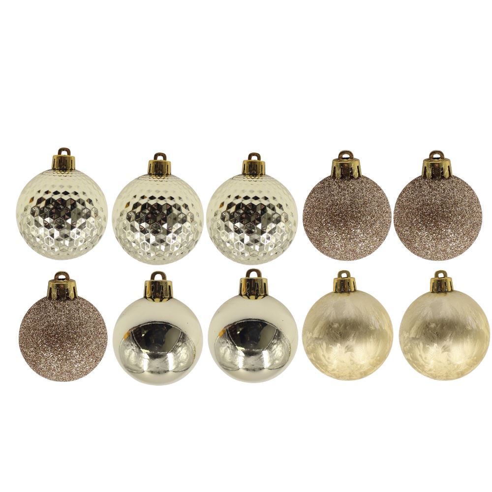 Tubo de Bola de Natal 06Cm com 10 Unidades Havan Casa - Dourado