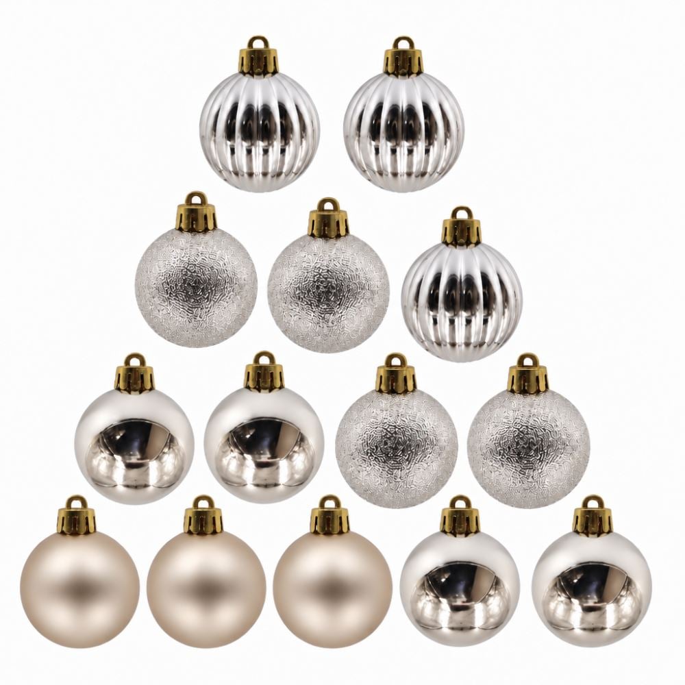 Tubo de Bola de Natal 4Cm 14 Unidades Havan Casa - Champanhe