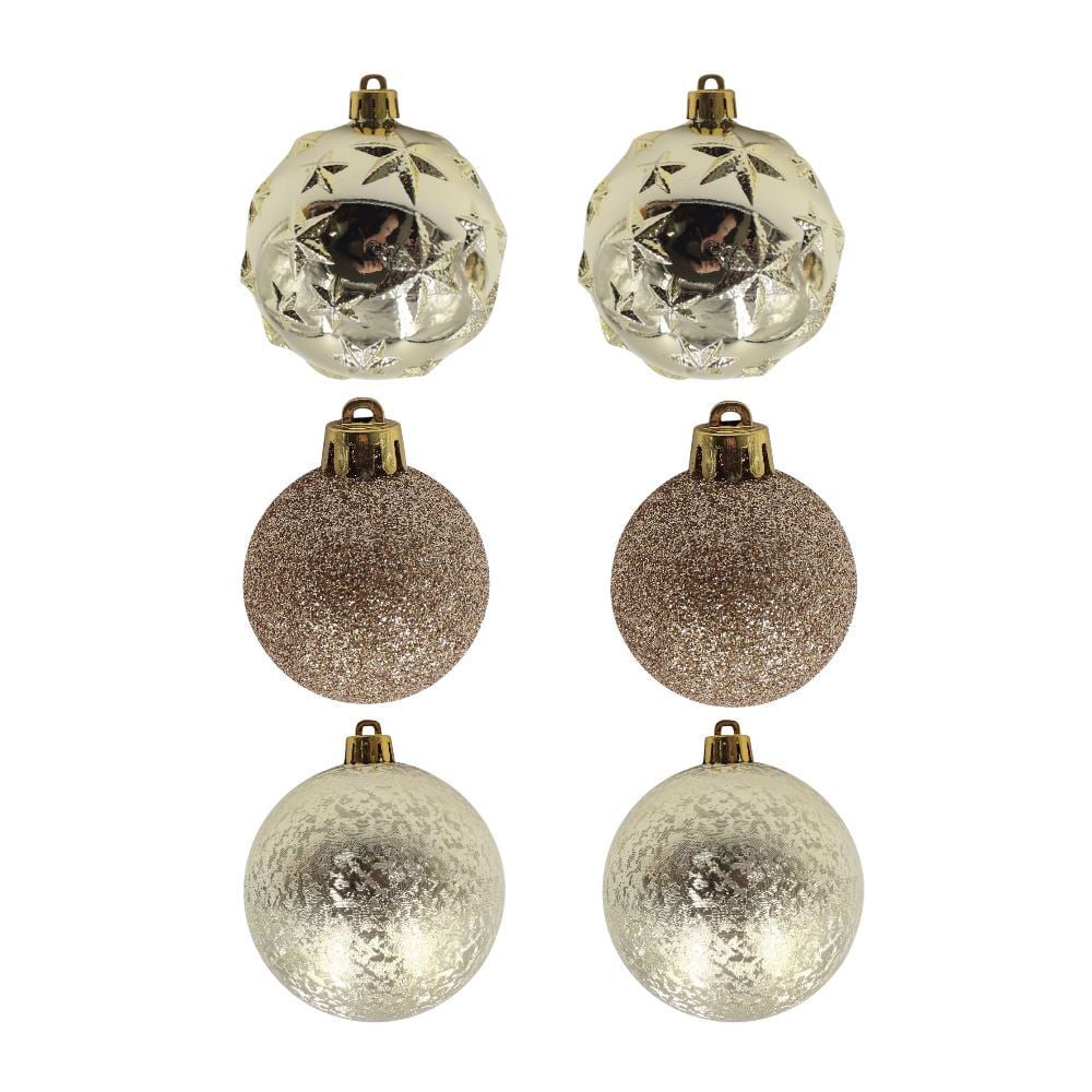 Tubo de Bola de Natal com 06 Unidades 08Cm Havan Casa - Dourado