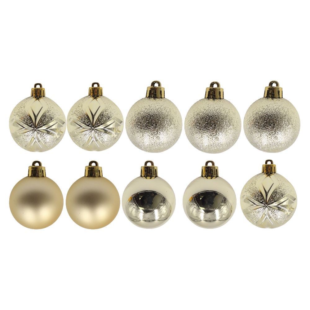Tubo de Bola Natal 06Cm com 10 Unidades Havan Casa - Dourado