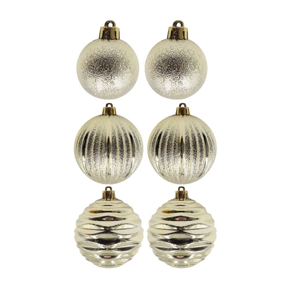 Tubo de Bola Natal 08Cm com 06 Unidades Havan Casa - Dourado