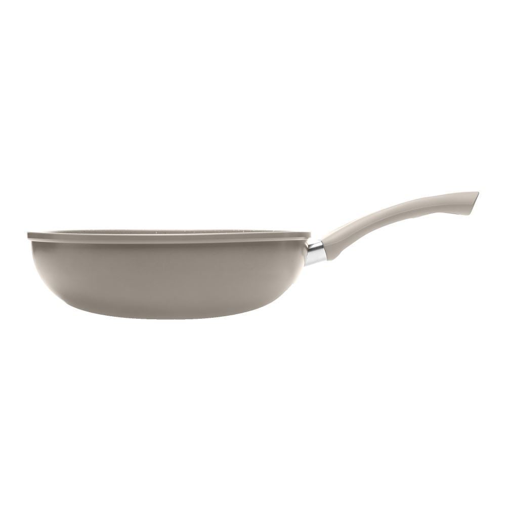 Wok De Indução Alumínio Revestida Cerâmica Granilite Lyor 3,9Litros - Taupe